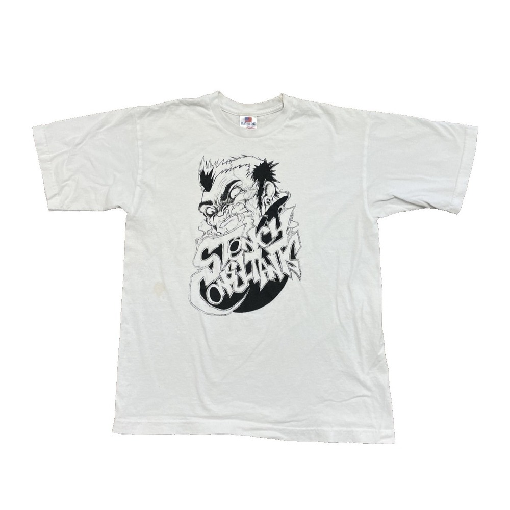 Vintage Graphic Print T-Shirt Men Medium White 1990s Bayside